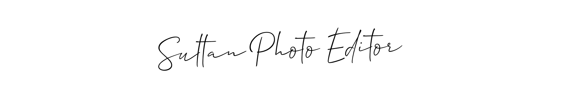 How to make Sultan Photo Editor name signature. Use Allison_Script style for creating short signs online. This is the latest handwritten sign. Sultan Photo Editor signature style 2 images and pictures png