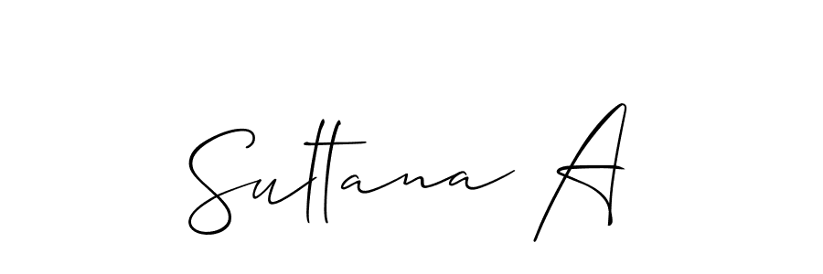 Sultana A stylish signature style. Best Handwritten Sign (Allison_Script) for my name. Handwritten Signature Collection Ideas for my name Sultana A. Sultana A signature style 2 images and pictures png