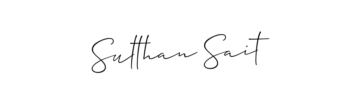 You should practise on your own different ways (Allison_Script) to write your name (Sulthan Sait) in signature. don't let someone else do it for you. Sulthan Sait signature style 2 images and pictures png