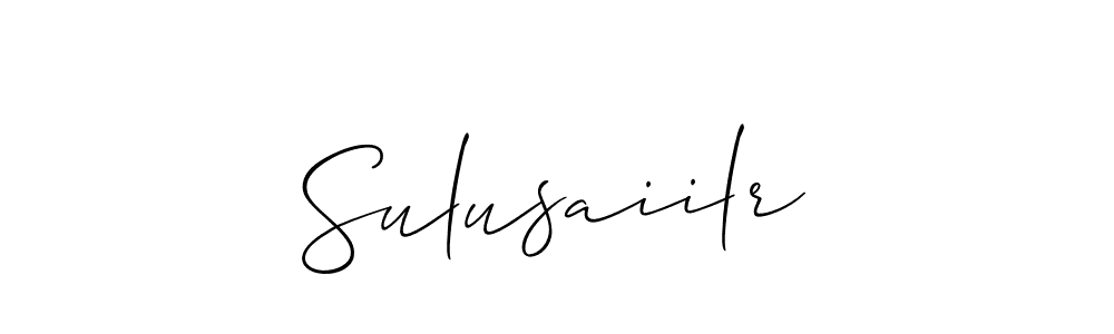 Use a signature maker to create a handwritten signature online. With this signature software, you can design (Allison_Script) your own signature for name Sulusaiilr. Sulusaiilr signature style 2 images and pictures png