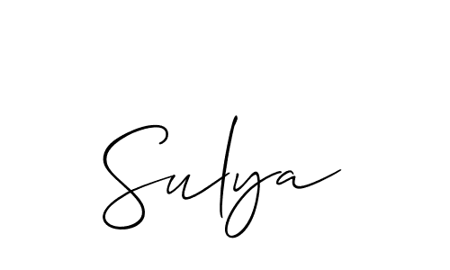 The best way (Allison_Script) to make a short signature is to pick only two or three words in your name. The name Sulya include a total of six letters. For converting this name. Sulya signature style 2 images and pictures png