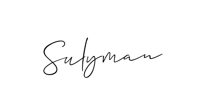 Design your own signature with our free online signature maker. With this signature software, you can create a handwritten (Allison_Script) signature for name Sulyman. Sulyman signature style 2 images and pictures png