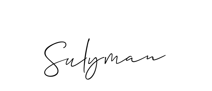 How to make Sulyman name signature. Use Allison_Script style for creating short signs online. This is the latest handwritten sign. Sulyman signature style 2 images and pictures png