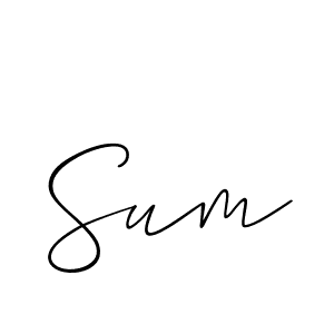 Design your own signature with our free online signature maker. With this signature software, you can create a handwritten (Allison_Script) signature for name Sum. Sum signature style 2 images and pictures png