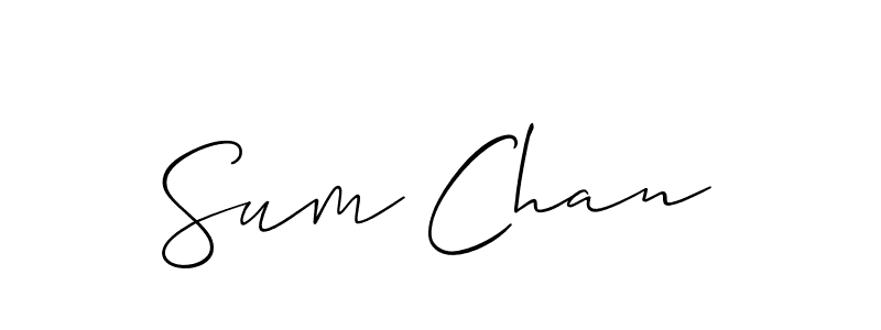It looks lik you need a new signature style for name Sum Chan. Design unique handwritten (Allison_Script) signature with our free signature maker in just a few clicks. Sum Chan signature style 2 images and pictures png