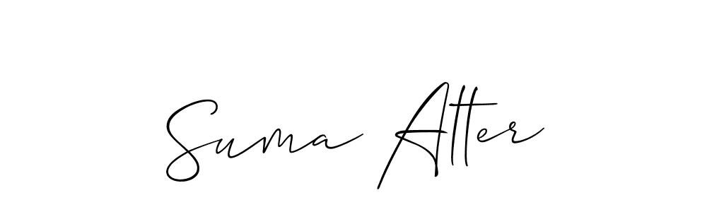 Use a signature maker to create a handwritten signature online. With this signature software, you can design (Allison_Script) your own signature for name Suma Alter. Suma Alter signature style 2 images and pictures png