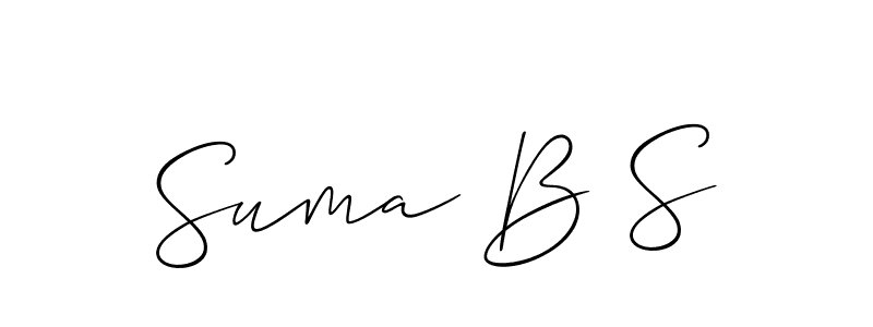 Suma B S stylish signature style. Best Handwritten Sign (Allison_Script) for my name. Handwritten Signature Collection Ideas for my name Suma B S. Suma B S signature style 2 images and pictures png