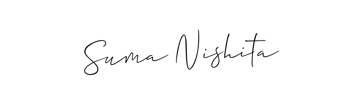 How to Draw Suma Nishita signature style? Allison_Script is a latest design signature styles for name Suma Nishita. Suma Nishita signature style 2 images and pictures png
