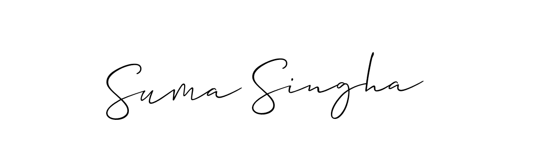 Allison_Script is a professional signature style that is perfect for those who want to add a touch of class to their signature. It is also a great choice for those who want to make their signature more unique. Get Suma Singha name to fancy signature for free. Suma Singha signature style 2 images and pictures png