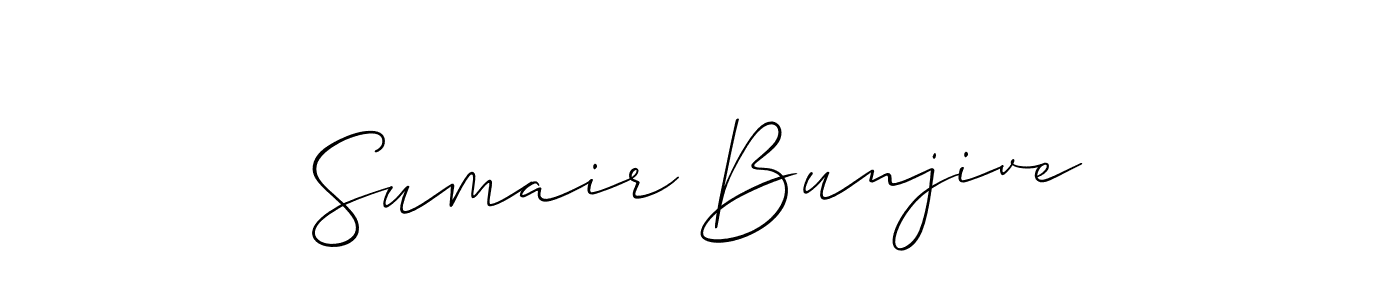 Allison_Script is a professional signature style that is perfect for those who want to add a touch of class to their signature. It is also a great choice for those who want to make their signature more unique. Get Sumair Bunjive name to fancy signature for free. Sumair Bunjive signature style 2 images and pictures png