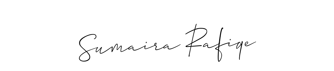 Allison_Script is a professional signature style that is perfect for those who want to add a touch of class to their signature. It is also a great choice for those who want to make their signature more unique. Get Sumaira Rafiqe name to fancy signature for free. Sumaira Rafiqe signature style 2 images and pictures png