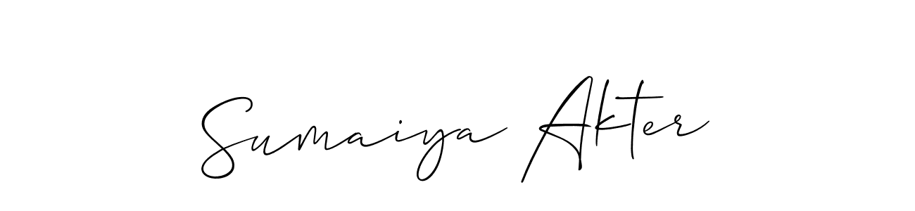 Also You can easily find your signature by using the search form. We will create Sumaiya Akter name handwritten signature images for you free of cost using Allison_Script sign style. Sumaiya Akter signature style 2 images and pictures png