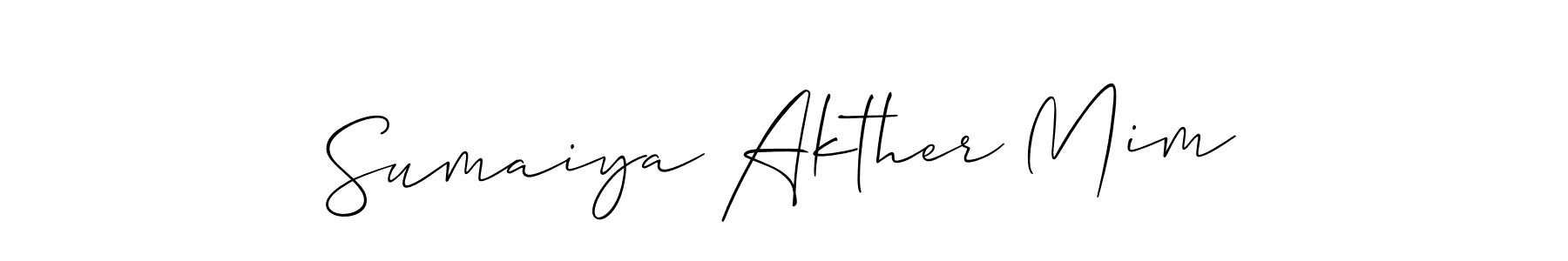 Also we have Sumaiya Akther Mim name is the best signature style. Create professional handwritten signature collection using Allison_Script autograph style. Sumaiya Akther Mim signature style 2 images and pictures png