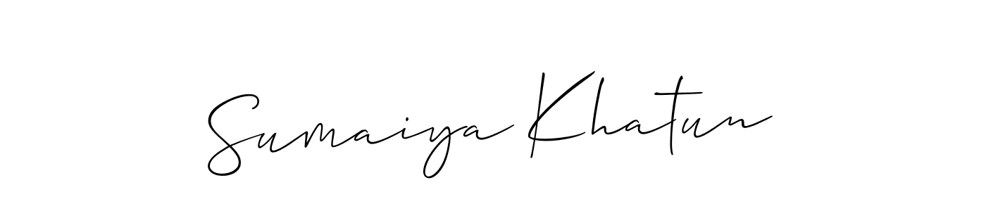Create a beautiful signature design for name Sumaiya Khatun. With this signature (Allison_Script) fonts, you can make a handwritten signature for free. Sumaiya Khatun signature style 2 images and pictures png