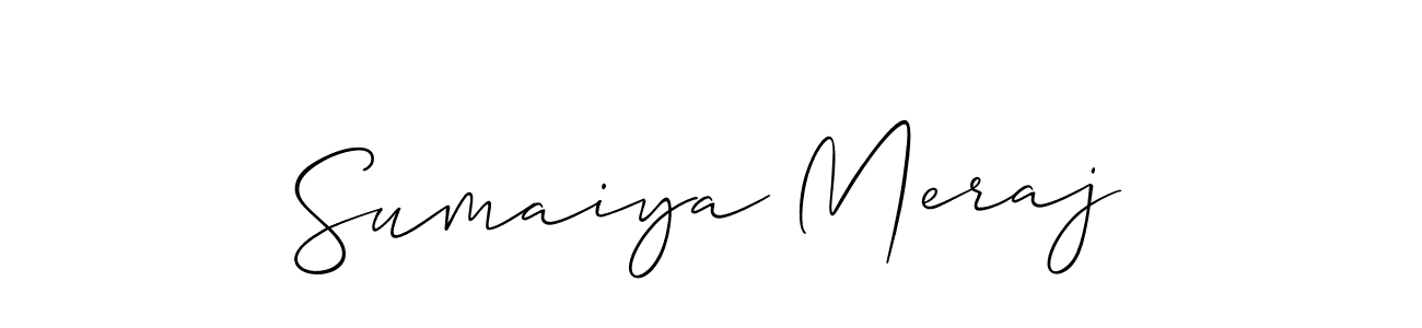 if you are searching for the best signature style for your name Sumaiya Meraj. so please give up your signature search. here we have designed multiple signature styles  using Allison_Script. Sumaiya Meraj signature style 2 images and pictures png