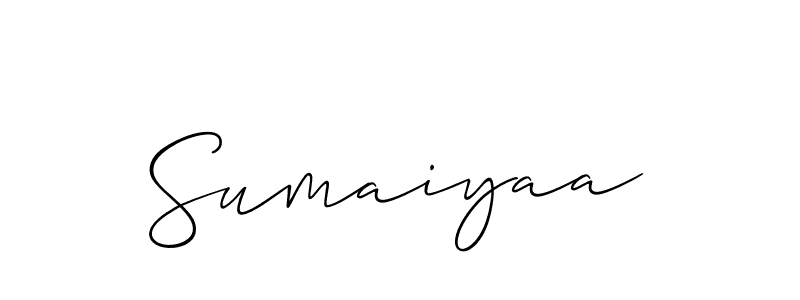 Also we have Sumaiyaa name is the best signature style. Create professional handwritten signature collection using Allison_Script autograph style. Sumaiyaa signature style 2 images and pictures png