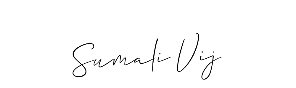 Create a beautiful signature design for name Sumali Vij. With this signature (Allison_Script) fonts, you can make a handwritten signature for free. Sumali Vij signature style 2 images and pictures png