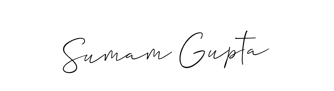 Make a beautiful signature design for name Sumam Gupta. With this signature (Allison_Script) style, you can create a handwritten signature for free. Sumam Gupta signature style 2 images and pictures png