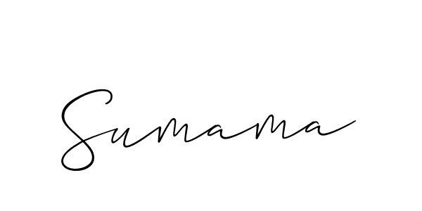 Sumama stylish signature style. Best Handwritten Sign (Allison_Script) for my name. Handwritten Signature Collection Ideas for my name Sumama. Sumama signature style 2 images and pictures png