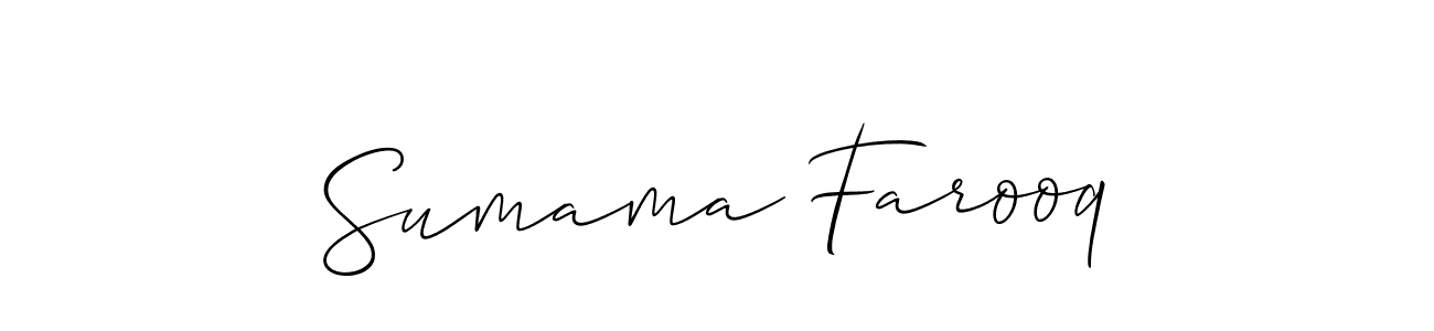 Sumama Farooq stylish signature style. Best Handwritten Sign (Allison_Script) for my name. Handwritten Signature Collection Ideas for my name Sumama Farooq. Sumama Farooq signature style 2 images and pictures png