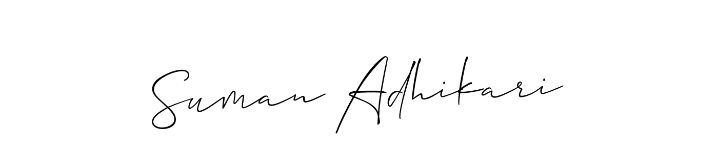 Use a signature maker to create a handwritten signature online. With this signature software, you can design (Allison_Script) your own signature for name Suman Adhikari. Suman Adhikari signature style 2 images and pictures png