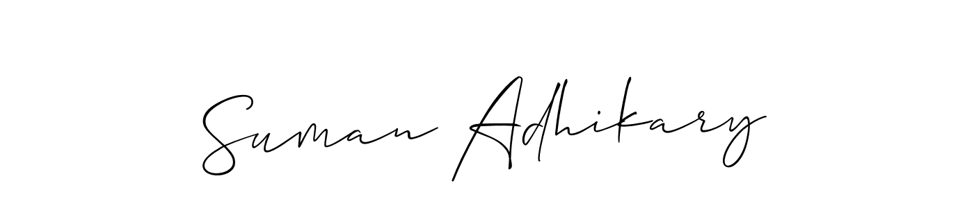 if you are searching for the best signature style for your name Suman Adhikary. so please give up your signature search. here we have designed multiple signature styles  using Allison_Script. Suman Adhikary signature style 2 images and pictures png