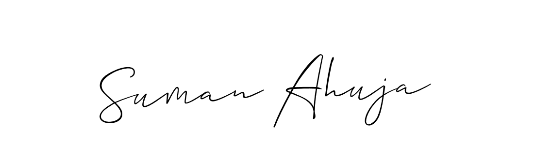 Create a beautiful signature design for name Suman Ahuja. With this signature (Allison_Script) fonts, you can make a handwritten signature for free. Suman Ahuja signature style 2 images and pictures png