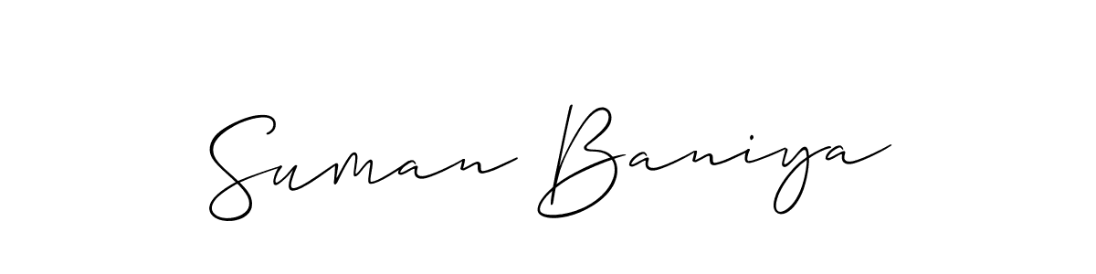 Create a beautiful signature design for name Suman Baniya. With this signature (Allison_Script) fonts, you can make a handwritten signature for free. Suman Baniya signature style 2 images and pictures png