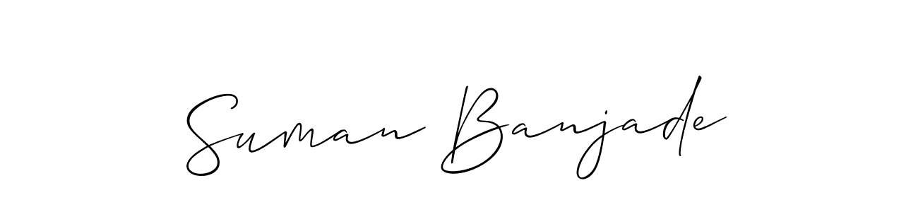 Make a beautiful signature design for name Suman Banjade. With this signature (Allison_Script) style, you can create a handwritten signature for free. Suman Banjade signature style 2 images and pictures png
