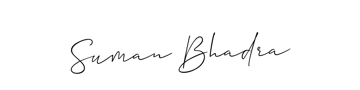 Suman Bhadra stylish signature style. Best Handwritten Sign (Allison_Script) for my name. Handwritten Signature Collection Ideas for my name Suman Bhadra. Suman Bhadra signature style 2 images and pictures png