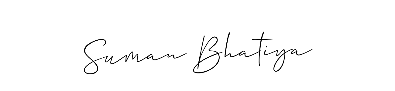 Also You can easily find your signature by using the search form. We will create Suman Bhatiya name handwritten signature images for you free of cost using Allison_Script sign style. Suman Bhatiya signature style 2 images and pictures png