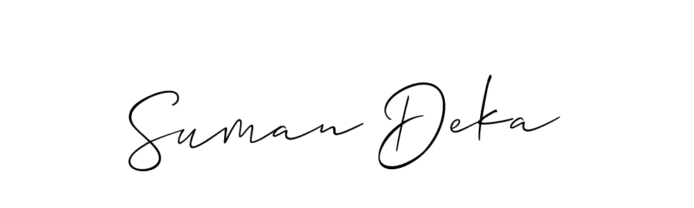 How to Draw Suman Deka signature style? Allison_Script is a latest design signature styles for name Suman Deka. Suman Deka signature style 2 images and pictures png