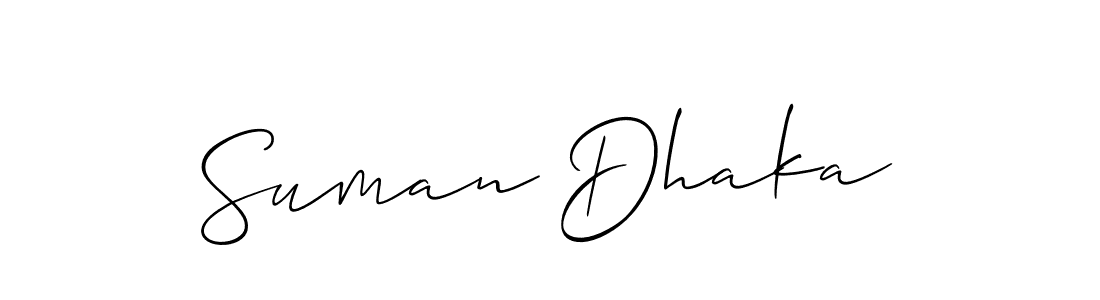 It looks lik you need a new signature style for name Suman Dhaka. Design unique handwritten (Allison_Script) signature with our free signature maker in just a few clicks. Suman Dhaka signature style 2 images and pictures png