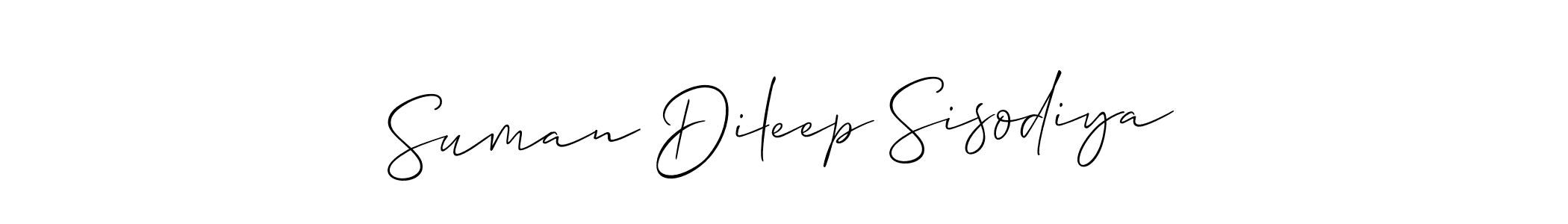 Allison_Script is a professional signature style that is perfect for those who want to add a touch of class to their signature. It is also a great choice for those who want to make their signature more unique. Get Suman Dileep Sisodiya name to fancy signature for free. Suman Dileep Sisodiya signature style 2 images and pictures png