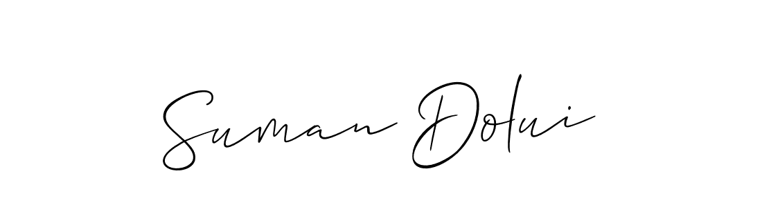 Use a signature maker to create a handwritten signature online. With this signature software, you can design (Allison_Script) your own signature for name Suman Dolui. Suman Dolui signature style 2 images and pictures png