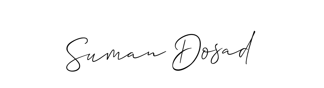 This is the best signature style for the Suman Dosad name. Also you like these signature font (Allison_Script). Mix name signature. Suman Dosad signature style 2 images and pictures png