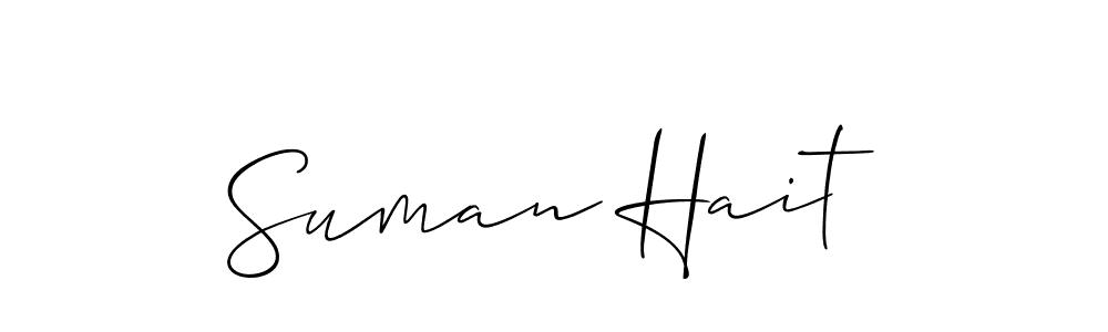 Check out images of Autograph of Suman Hait name. Actor Suman Hait Signature Style. Allison_Script is a professional sign style online. Suman Hait signature style 2 images and pictures png
