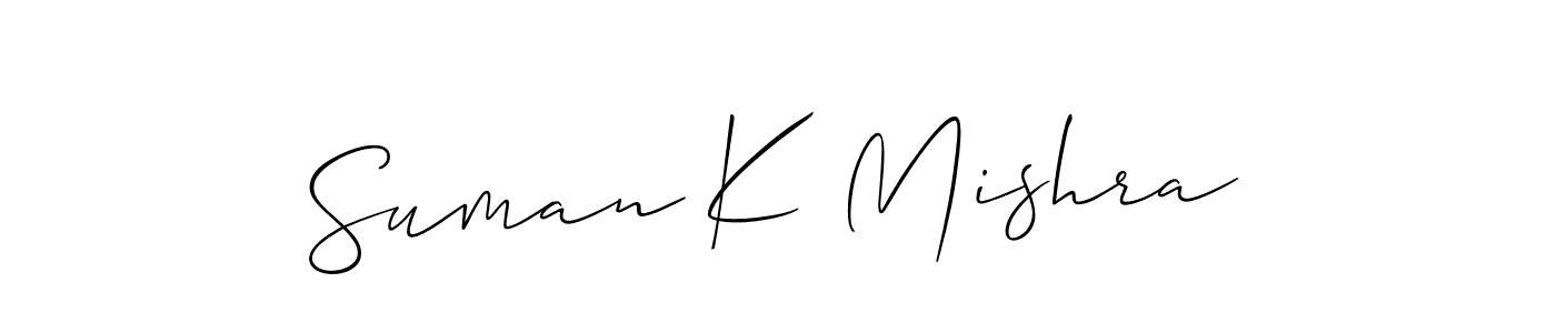 Suman K Mishra stylish signature style. Best Handwritten Sign (Allison_Script) for my name. Handwritten Signature Collection Ideas for my name Suman K Mishra. Suman K Mishra signature style 2 images and pictures png