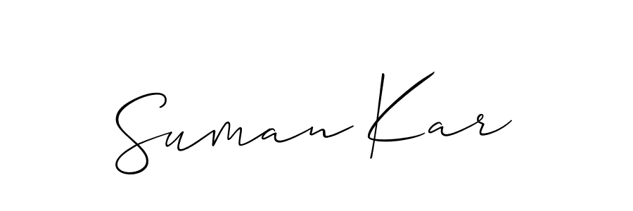 Allison_Script is a professional signature style that is perfect for those who want to add a touch of class to their signature. It is also a great choice for those who want to make their signature more unique. Get Suman Kar name to fancy signature for free. Suman Kar signature style 2 images and pictures png