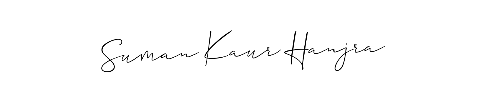 It looks lik you need a new signature style for name Suman Kaur Hanjra. Design unique handwritten (Allison_Script) signature with our free signature maker in just a few clicks. Suman Kaur Hanjra signature style 2 images and pictures png