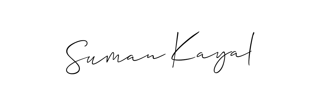 Create a beautiful signature design for name Suman Kayal. With this signature (Allison_Script) fonts, you can make a handwritten signature for free. Suman Kayal signature style 2 images and pictures png