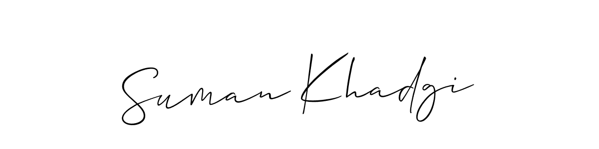 Use a signature maker to create a handwritten signature online. With this signature software, you can design (Allison_Script) your own signature for name Suman Khadgi. Suman Khadgi signature style 2 images and pictures png