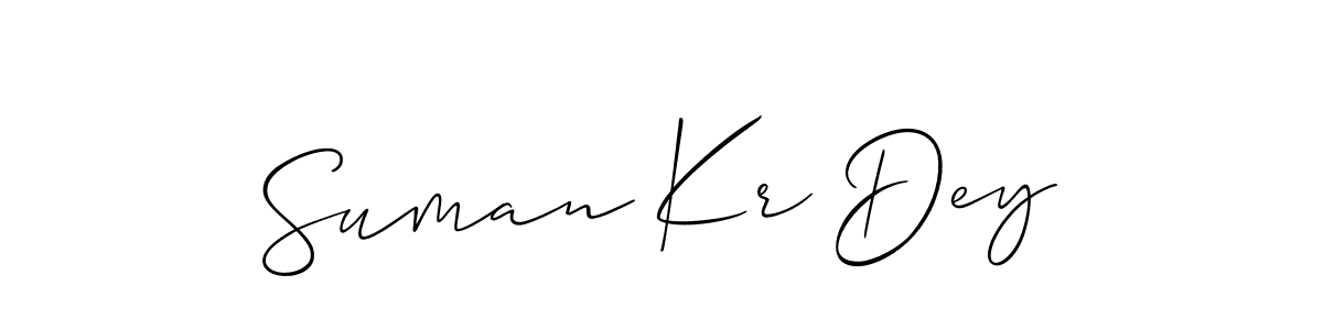 Also You can easily find your signature by using the search form. We will create Suman Kr Dey name handwritten signature images for you free of cost using Allison_Script sign style. Suman Kr Dey signature style 2 images and pictures png