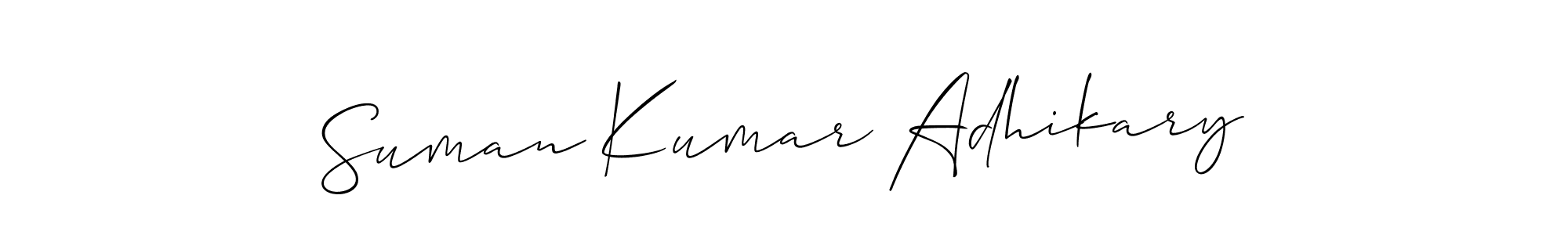 Use a signature maker to create a handwritten signature online. With this signature software, you can design (Allison_Script) your own signature for name Suman Kumar Adhikary. Suman Kumar Adhikary signature style 2 images and pictures png