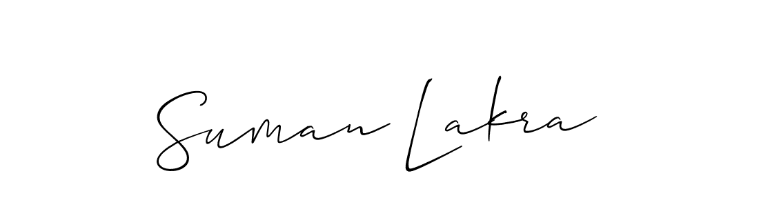 How to make Suman Lakra signature? Allison_Script is a professional autograph style. Create handwritten signature for Suman Lakra name. Suman Lakra signature style 2 images and pictures png