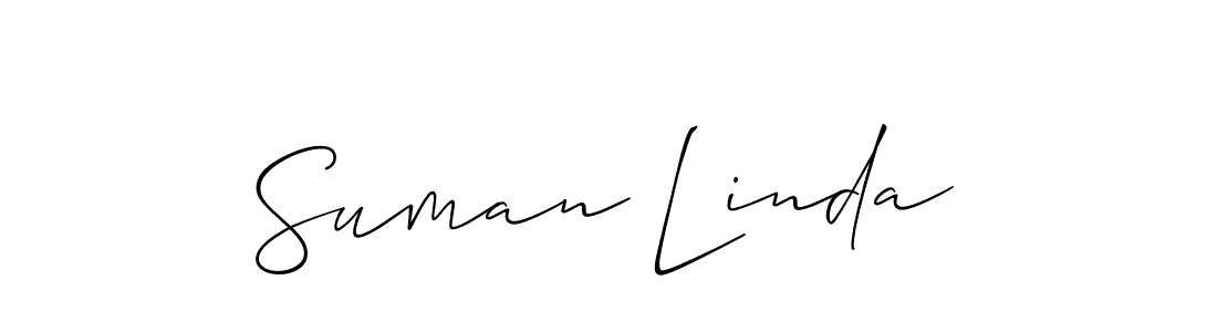 Make a beautiful signature design for name Suman Linda. With this signature (Allison_Script) style, you can create a handwritten signature for free. Suman Linda signature style 2 images and pictures png