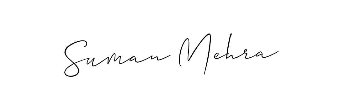 Make a beautiful signature design for name Suman Mehra. With this signature (Allison_Script) style, you can create a handwritten signature for free. Suman Mehra signature style 2 images and pictures png