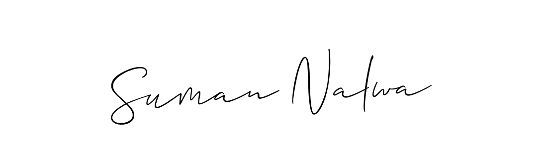 It looks lik you need a new signature style for name Suman Nalwa. Design unique handwritten (Allison_Script) signature with our free signature maker in just a few clicks. Suman Nalwa signature style 2 images and pictures png