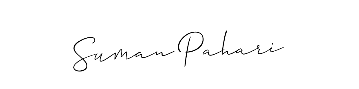 Make a beautiful signature design for name Suman Pahari. With this signature (Allison_Script) style, you can create a handwritten signature for free. Suman Pahari signature style 2 images and pictures png