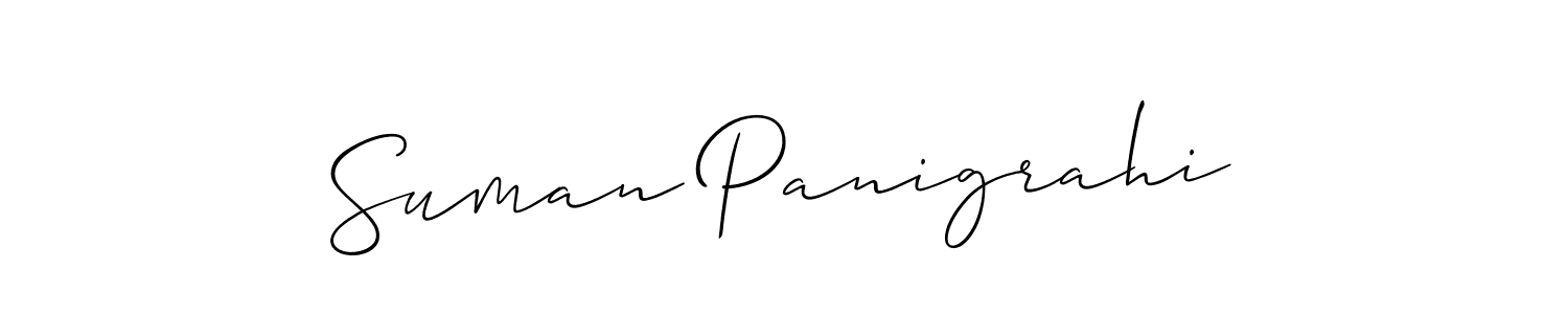 How to make Suman Panigrahi name signature. Use Allison_Script style for creating short signs online. This is the latest handwritten sign. Suman Panigrahi signature style 2 images and pictures png